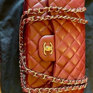 Chanel Burgundy Quilted Shoulder Bag